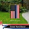 G128 Blue Lives Matter American USA Police Flag Garden Flag | 12x18 Inch | Printed 150D Polyester - Honoring Men Women Law Enforcement Officers Red Black White Blue Outdoor Flag